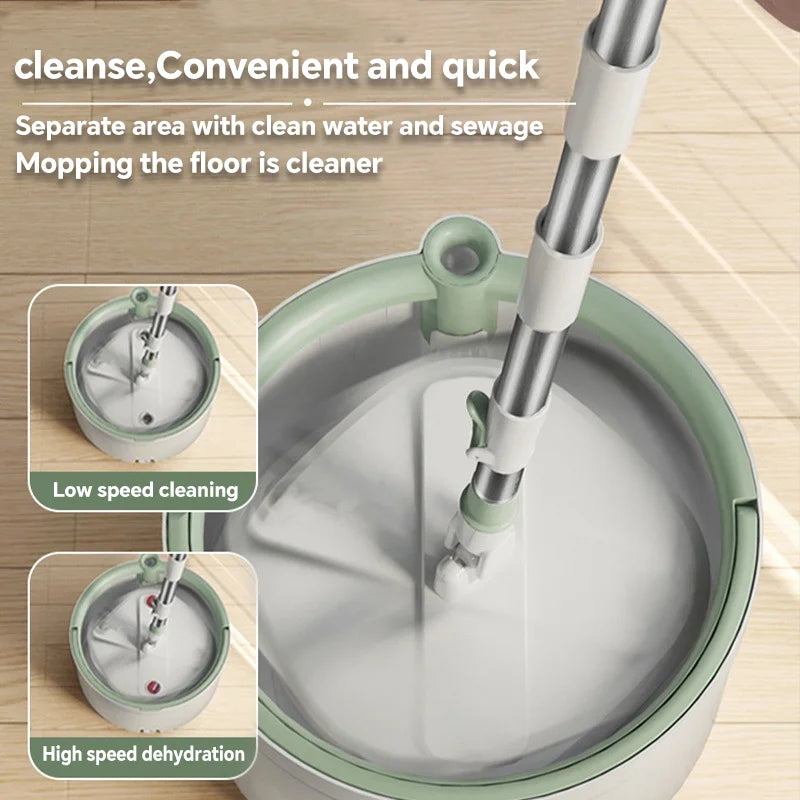 Square Spin Mop With Bucket