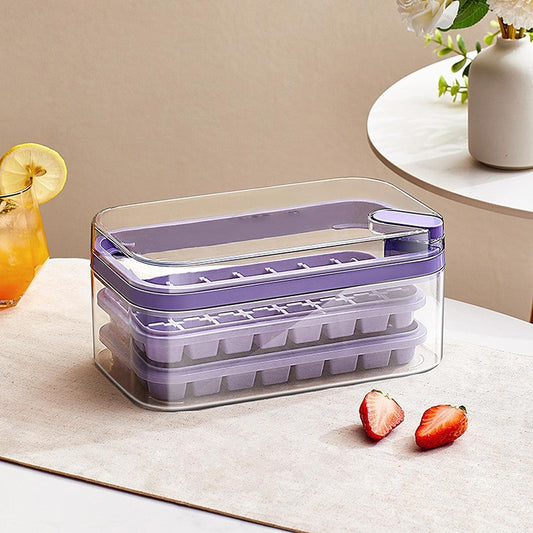2 Layer Ice Lattice Cube Tray Box