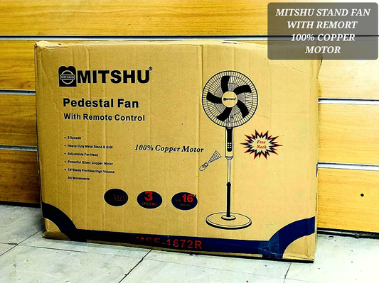 Mitshu Stand Fan With Remote
