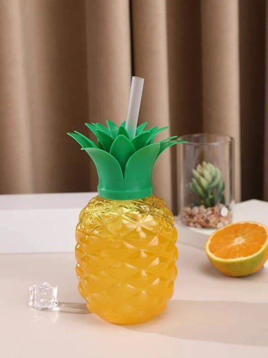 Pineapple Shaped Juice Cup With Straw 500ml