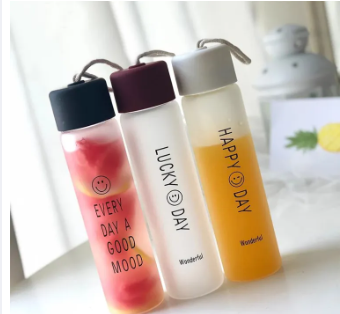 FROSTED GLASSS WATERBOTTLE 380ML