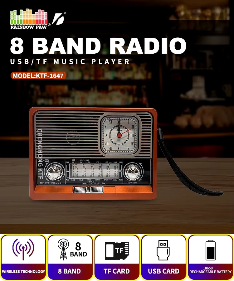 3 In 1 Vintage Style Radio KTF -1647